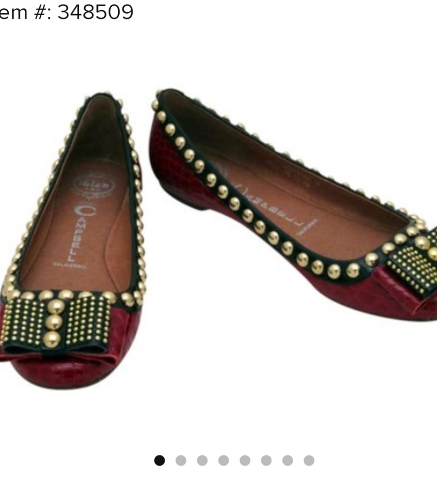 Jeffery Campbell Dauphine Red Croco Leather Flats